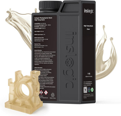 High Temp 3D Printer Resin 1Kg - Clear UV-Curing Photopolymer for Precision Prin