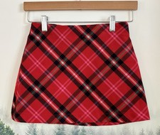 Old Navy Girls Red Plaid Mini Skirt Size M 8 Preowned Excellent Condition