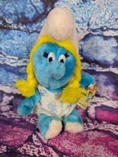 Vintage 1981 Smurfette Smurf Peyo Wallace Berrie Co. Stuffed Plush Toy 10