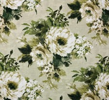 TELA MULTIUSO FLORAL GRANDE VERDE SALVIA MERRITON DISEÑOS BALARD POR YARDA 54"W