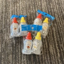 Mini Condiment Bottle 6 Portable Dispenser Travel Salad Dressing Squeeze Bottle