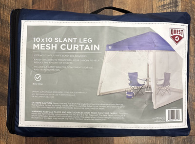 Quest 10x10 Slant Leg Outdoor Canopy Mesh Curtain Bug Screen Brand New Camping