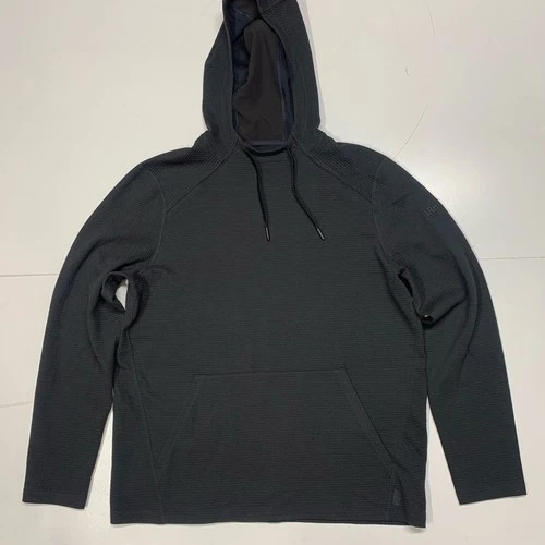 Rhone Mens L Black Hooded Pullover Sweatshirt Lightweight Stretch Fabric