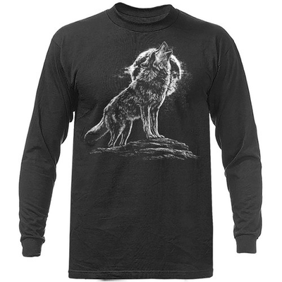 #ad #ad Howling Wolf Moonlight Wilderness Outdoor Wildlife Nature Long Sleeve T Shirt $18.99