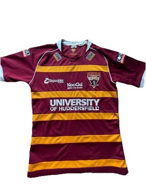 Kooga Huddersfield Giants Rugby Jersey Home Maroon Gold Striped Small