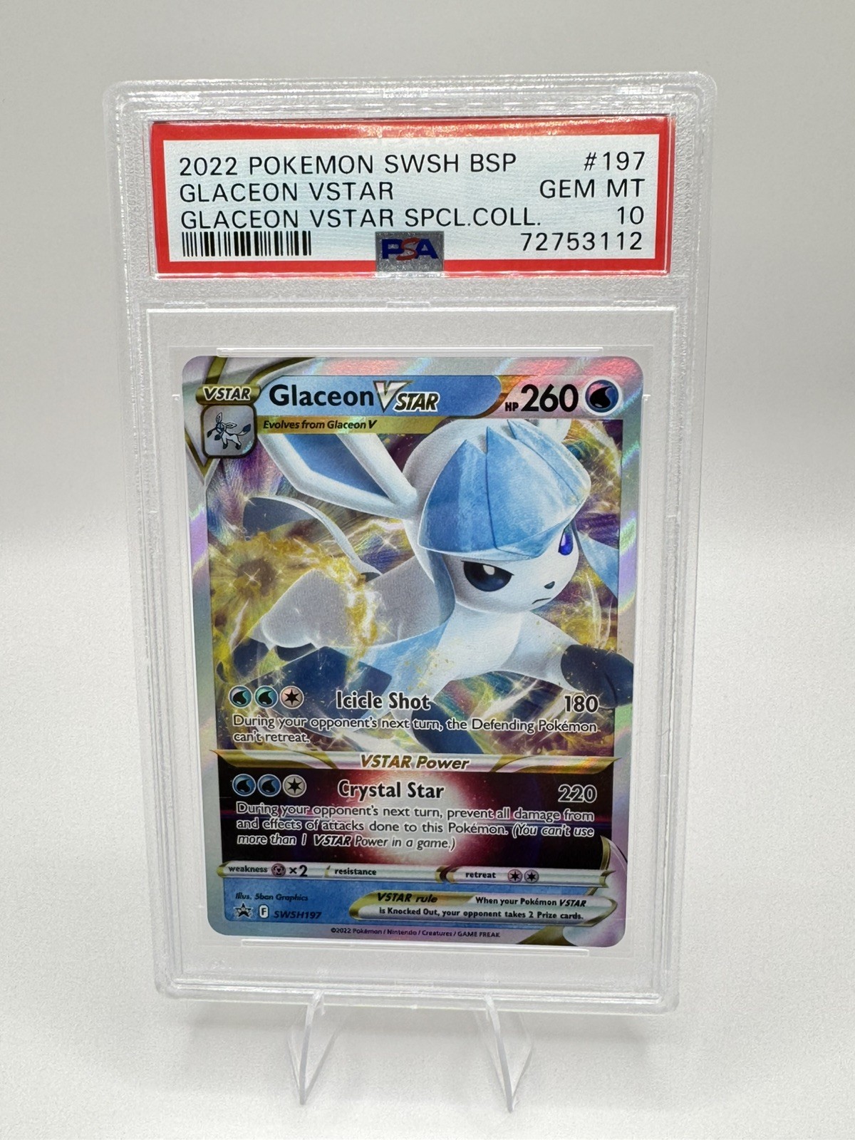 2022 Pokemon SWSH Black Star Promo Glaceon VStar Special Collection #197 PSA 10 view 1