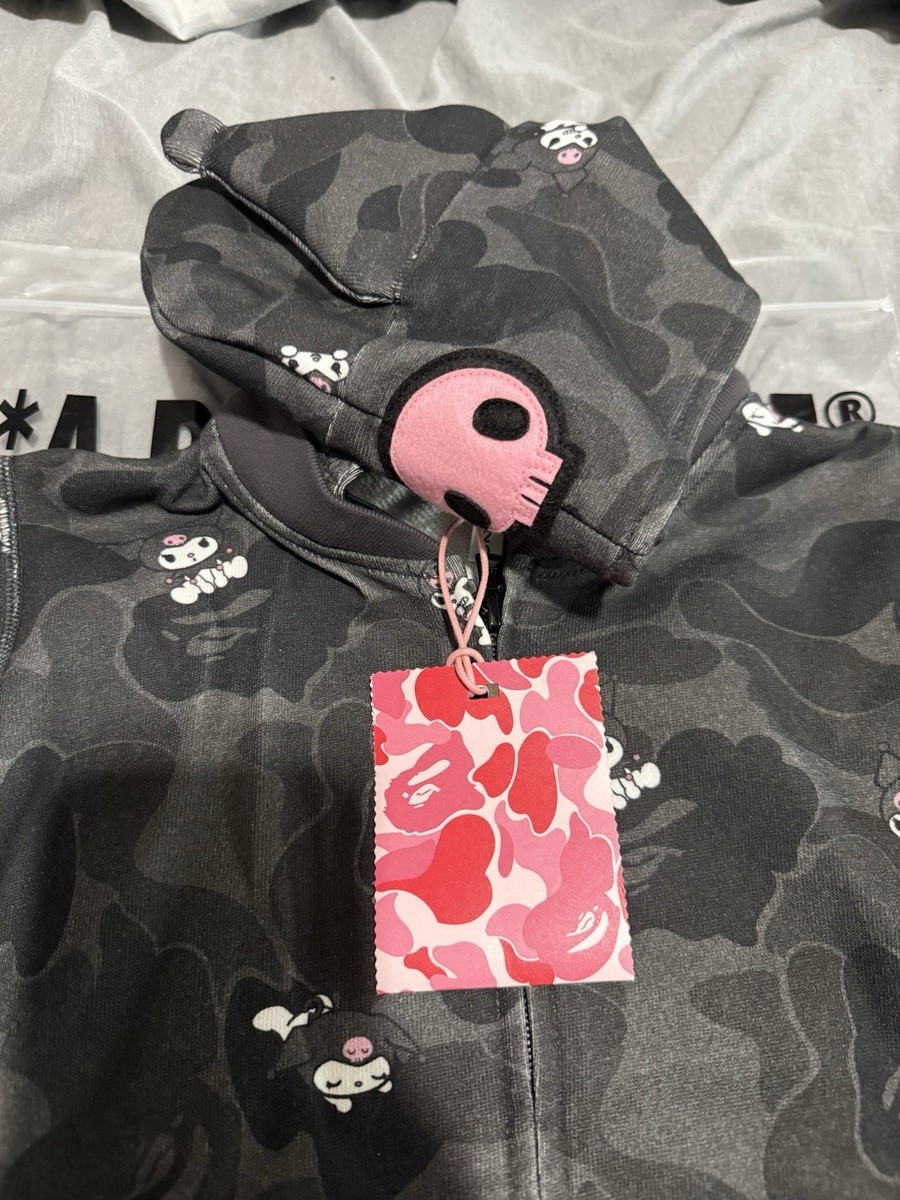 Bape x Sanrio Characters x Kuromi Kids Camo Pink Full Zip up