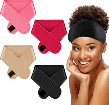 4 Pieces Satin Hair Wrap Scarf Satin Headband for Black Women'S Adjustable Silk