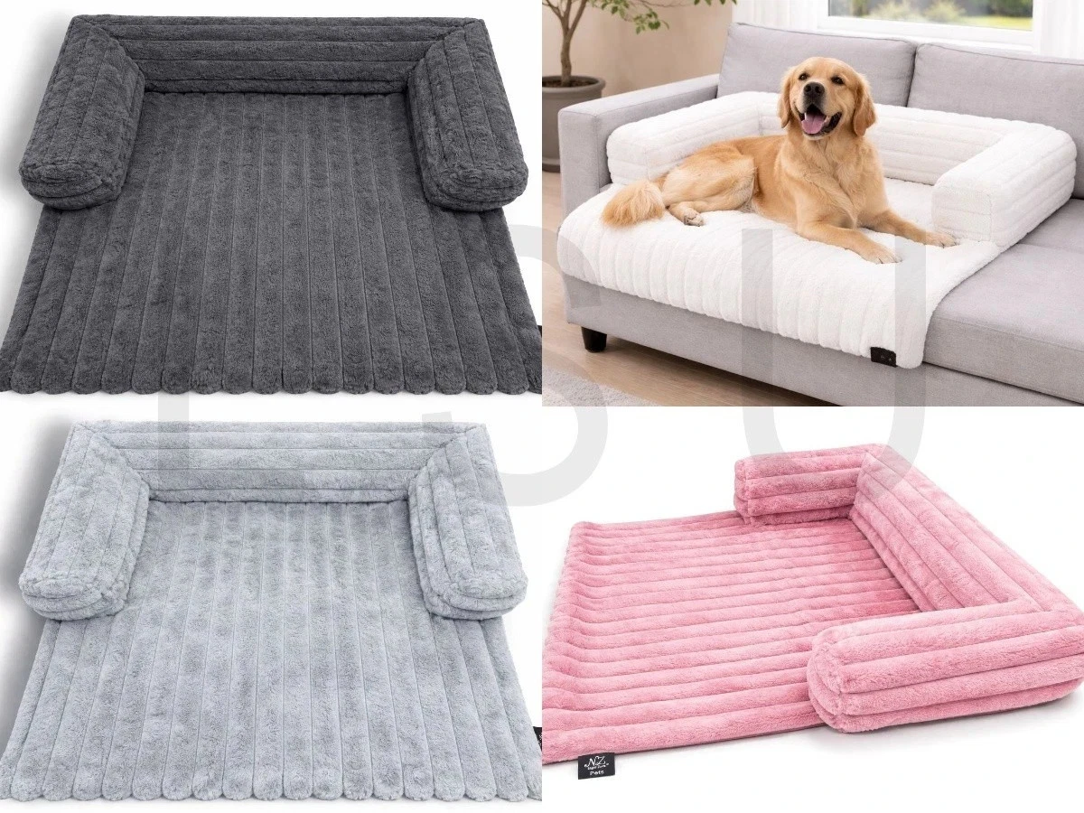 Plush Cord Pet Bed Waterproof Non Slip Dog Cat Sofa Cushion