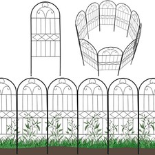 Decorative Garden Fence 30in H x 10ft L , 10 Pack Rustproof Metal No Dig F...