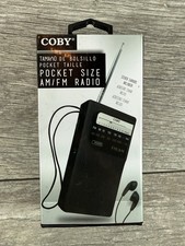 Coby CR-203-BLK Pocket Size AM/FM Radio, Black