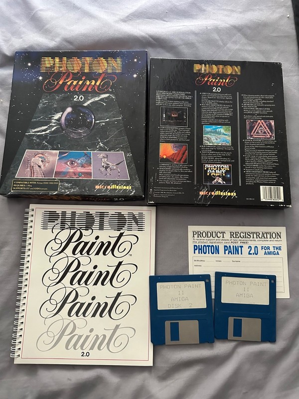 Amiga boxed games disk & manual,photon paint TESTED to boot ok PLEASE READ