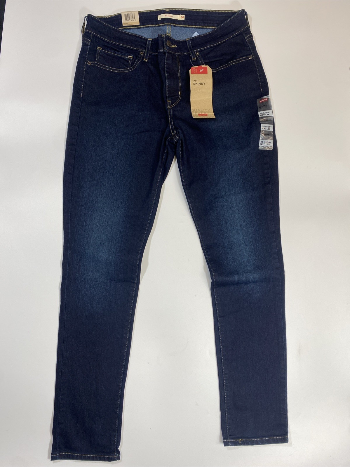 Levis 711 Skinny Jeans W30 L28 Mid Rise Denim 10 Short Indigo Blue Women 2020
