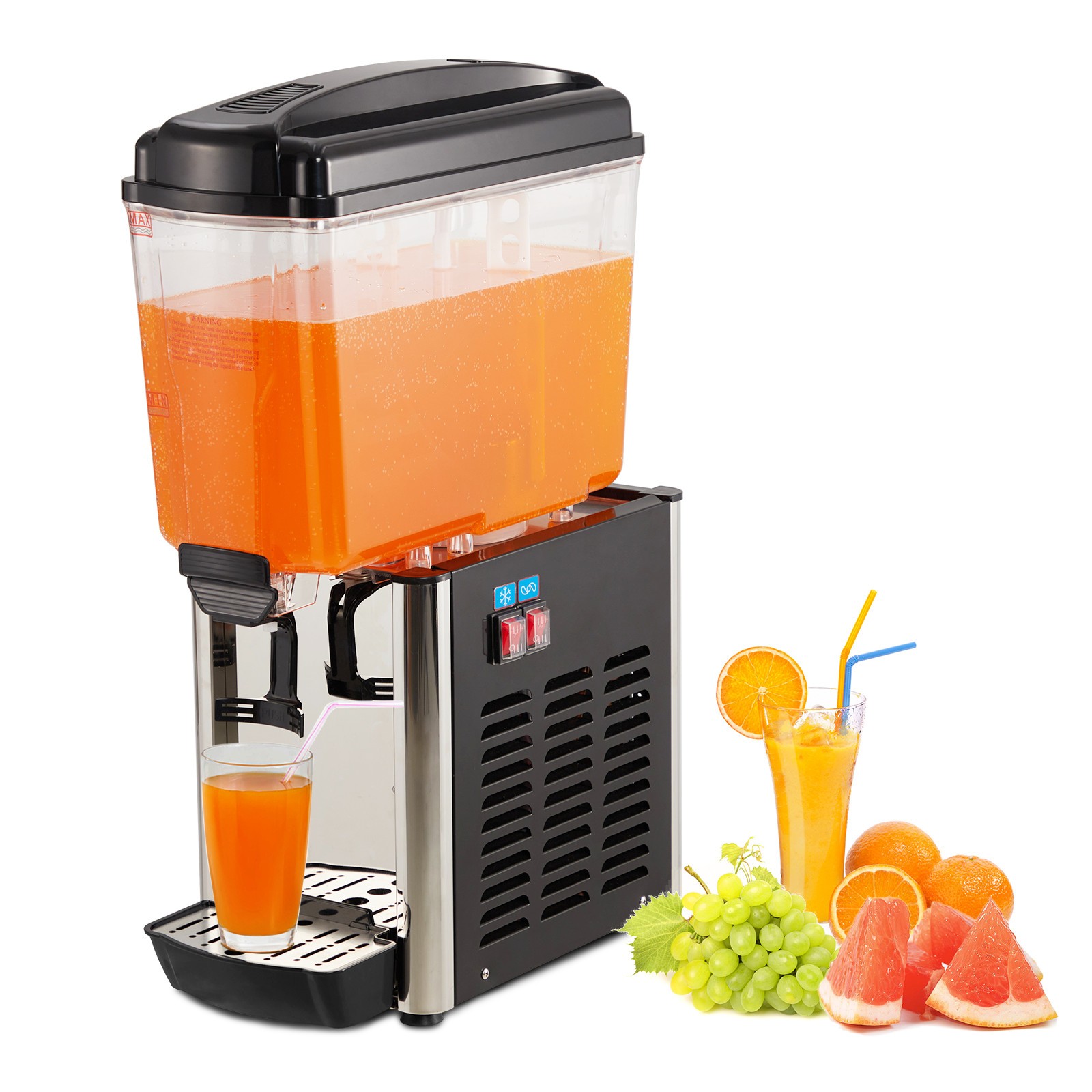 200W Commercial Beverage Dispenser Cold Juice Ice Drink Dispenser 1 Tanks Party