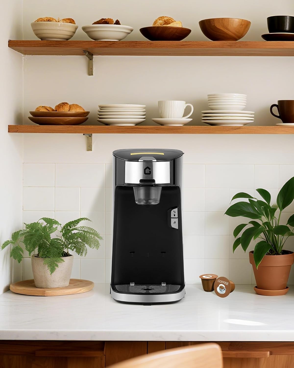 Compact Single Serve Coffee Maker Capsule Machine Fast Brew One Touch Kitchen
