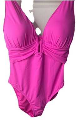 Bleu Rod Beattie Women s Swim Dahlia Pink One Piece Sz 14 NWT