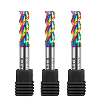 3pcs 1/2'' Tungsten Carbide End Mills for Aluminum & Copper Alloys, 3-Flute DL...