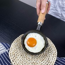 Mühelos zum Kochen von Eiern Tragbare Nicht für mini Bratpfanne mit Holzgriff – Bild 9