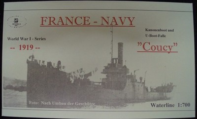 HP Models 1:700  WL  Französisches  Kanonenboot und U-Boot Falle ''Coucy'' -1919-