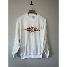 Vintage Santa Fe Sweatshirt NM New Mexico White Crewneck STAINED 90s VTG Medium