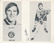 Tim Horton HOF Signed/Autographed 8x10 Photo Pittsburgh Penguins JSA 189992