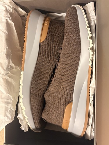Brunello Cucinelli Men’s Brown Knit Low Top Lace-Up Sneakers Made in Italy