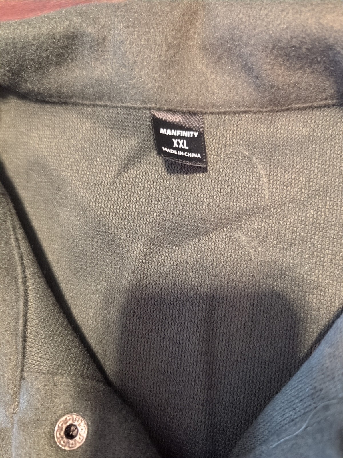 Manfinity Solid Forest Green Thick Button Down Sh… - image 3