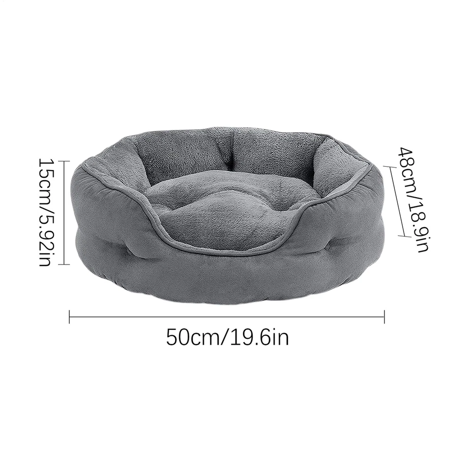 Donut Plush Pet Cat Bed Fluffy Soft Warm Calming Bed Sleeping Kennel Nest - Image 2 of 4
