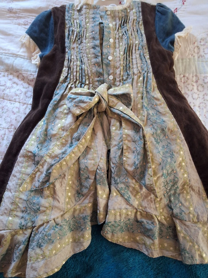 Vestido y falda de terciopelo marrón y dorado JOTTUM Rembrandt muy buen estado talla 6 116 Foto 3 de 4