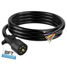 7 Pin Trailer Plug, Heavy Duty Trailer Wiring Harness, 7 Way Trailer Cord 8 FT