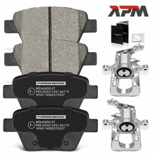 Produktbild - 2x Bremssattel 4x Bremsbeläge Hinten für VW Golf 6 Touran Audi A3 Seat Skoda