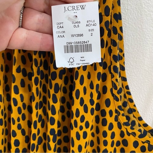 Abito midi J.Crew Factory scollo alto stampa animalier taglia 2 nuovo con etichetta - Foto 5 di 10