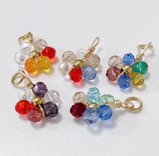30pc Crystal Braid Colorful Flower Beads Diy Handcrafted Earrings Jewelry Making