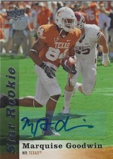 MARQUISE GOODWIN UT TEXAS LONGHORNS SEC 2013 UPPER DECK CERT AUTO AUTOGRAPH CARD
