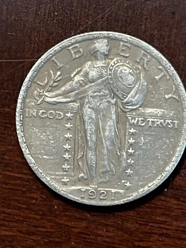 1921 25c Standing Liberty Silver Quarter Xf To Au