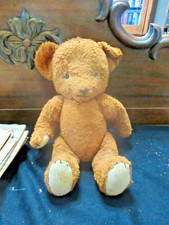 Vintage Teddy Bear Jointed Button Eyes 14"