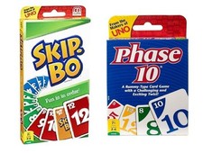 skip bo card & phase 10 card games bundle