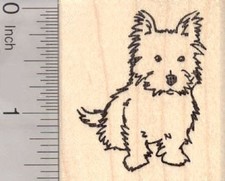 Terrier Dog Rubber Stamp, Yorkie, Westie, Cairn