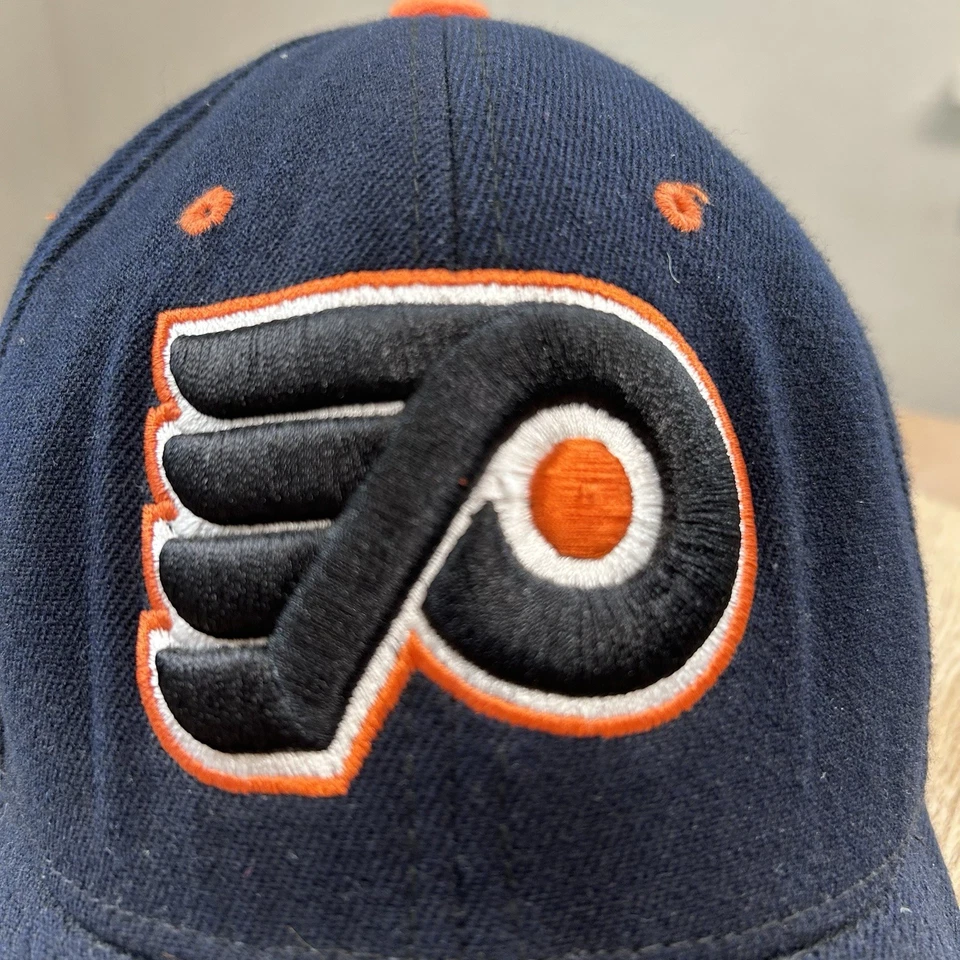 VTG 90s Philadelphia Flyers Stretch Fitted Hat Adult S Black Cap by Zephyr VGC - Image 2 of 4