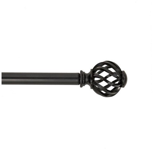 Asta per tenda singola gabbia girevole nera 3/4" 30-84" facile da installare e installare - Foto 2 di 4