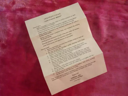 Vintage Gibson ABR Instruction Sheet Case Candy Les Paul Standard Burst 1959 60