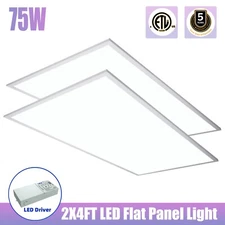 2x4 LED Flat Panel Light 75W Troffer Drop Ceiling Light Office use 5000K(2-20PC)