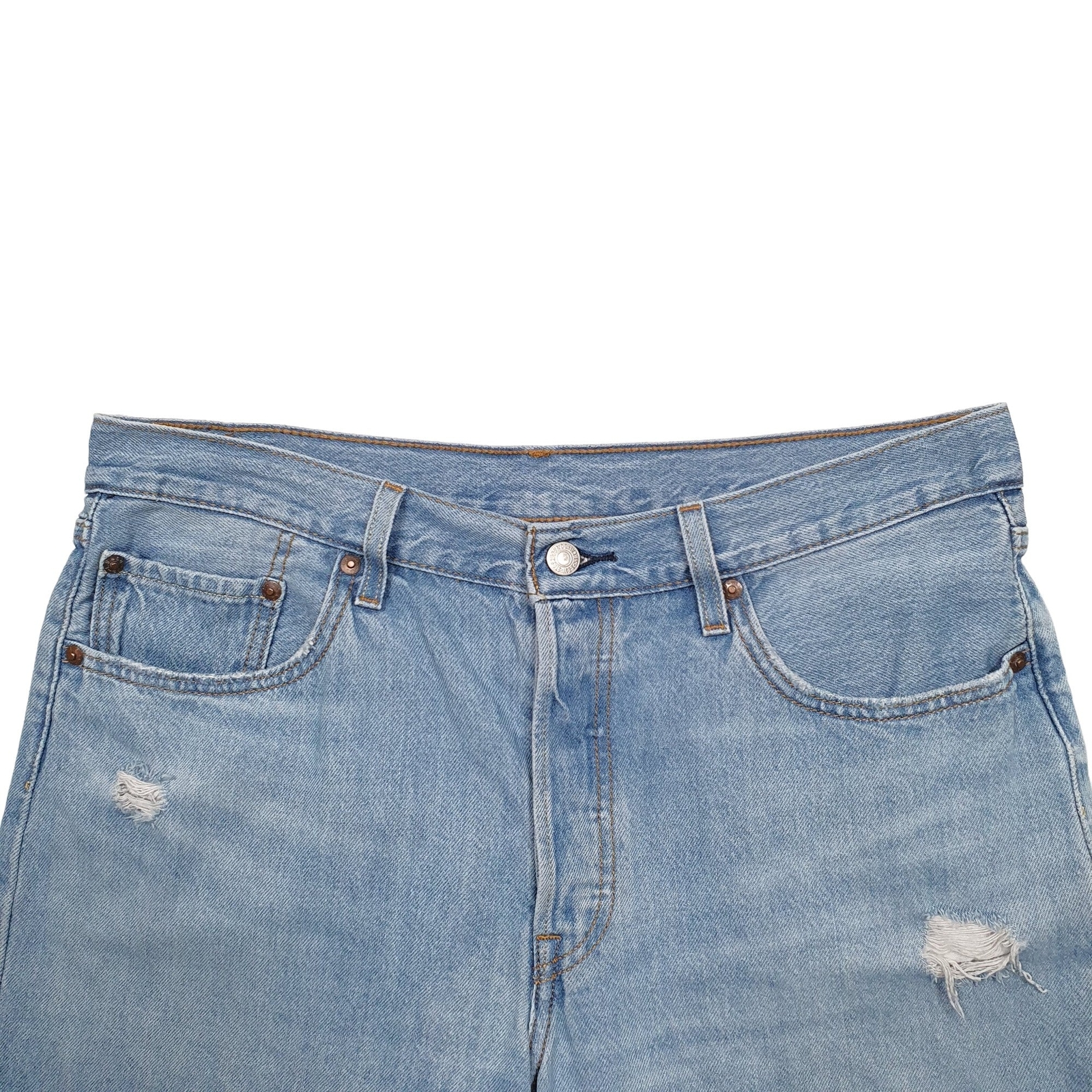 LEVIS 501 Jorts Blue Denim Jeans Cotton Shorts Womens W34 image 3