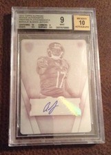 2012 Alshon Jeffery Topps Supreme Printing Plate 1/1 Auto  RC- BGS 9