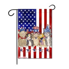 Cat Kitty Quintette Patriotic Garden Flag Double Sided 12" x 18"