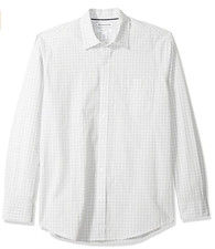 NWT ESSENTIALS Men's Regular-Fit Long-Sleeve Casual Poplin Shirt, Gray, X-Large