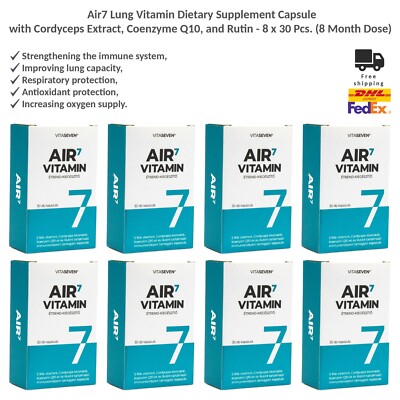 Air7 Lungen-Vitamin Nahrungsergänzungsmittel Kapsel mit Cordyceps-Extrakt 8 x 30
