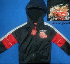 Disney Cars Lightning McQueen Hooded Jacket Size 4-5 XS 6-7 S Light Lined New