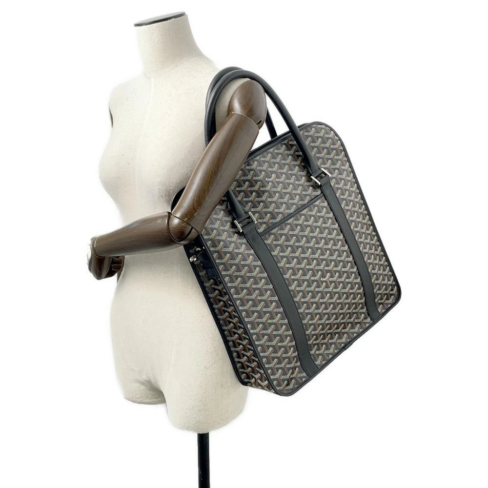 GOYARD Borsa tote bordeaux rivestita in PVC tela pelle nera BOURGOMMLTY01CL01P