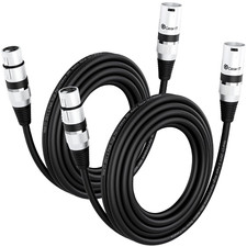 DMX to DMX Stage Lighting Cable 25 Feet, 2-Pack DMX Male to Female XLR Compat